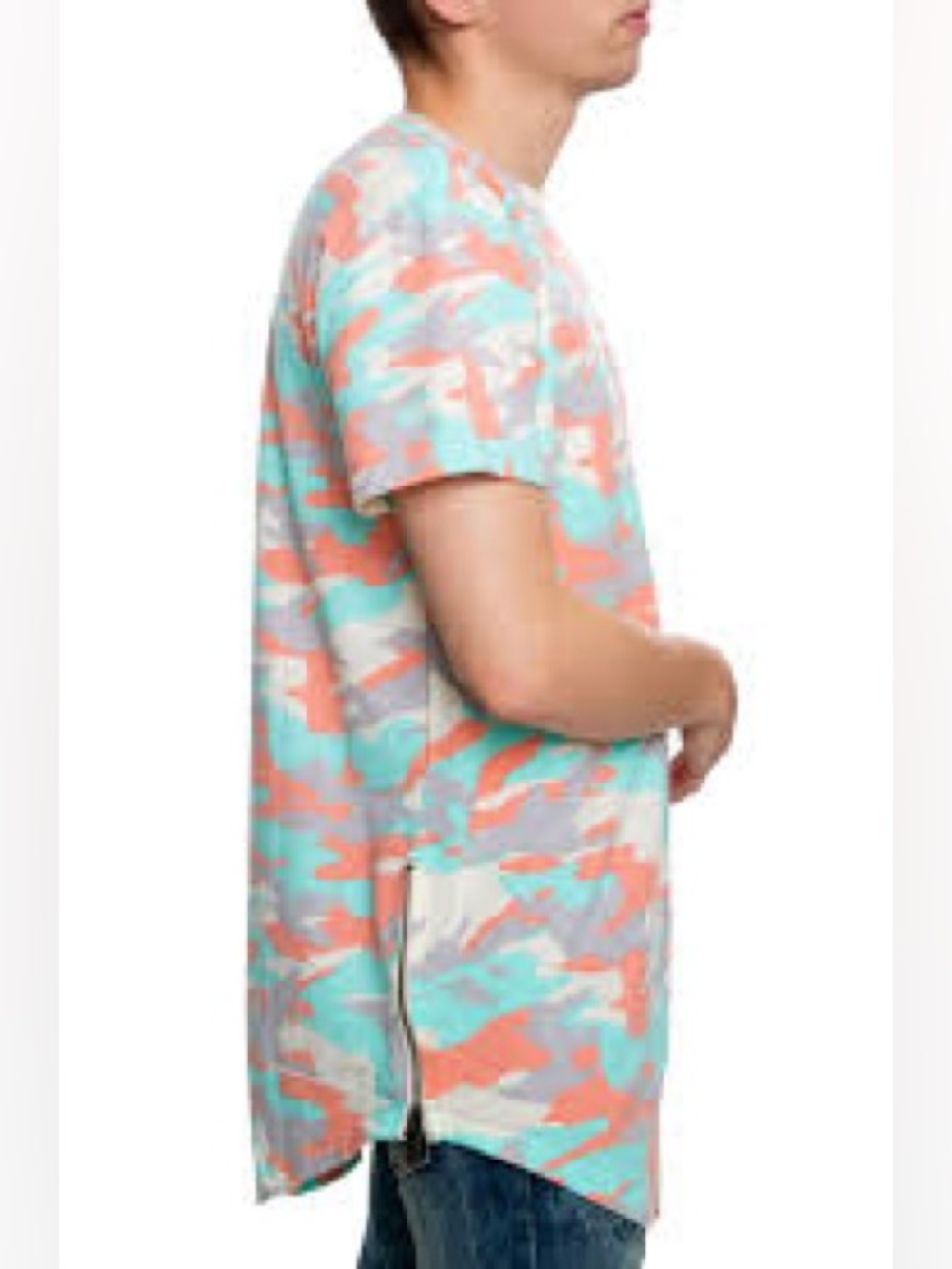KRISP Short Sleeve Camo Tee — Coral & Mint